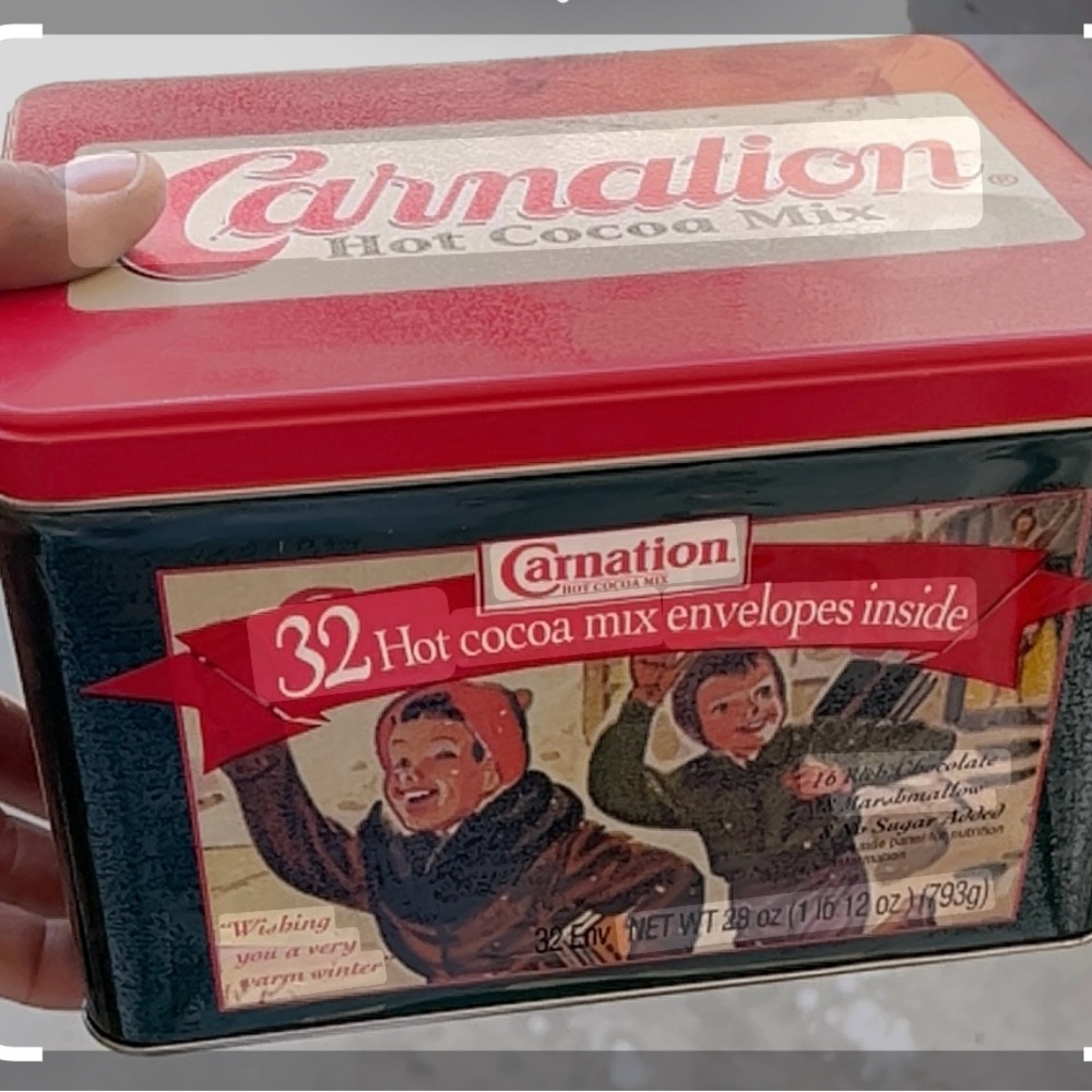 Carnation Hot Cocoa Mix Tin Box Canister 1995 Nabisco Advertising
Winter Scenes